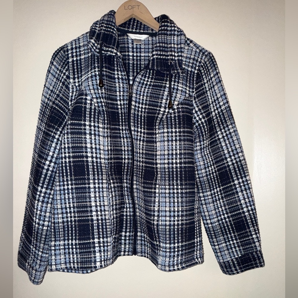 Christopher & Banks Navy and White Woven Fabric